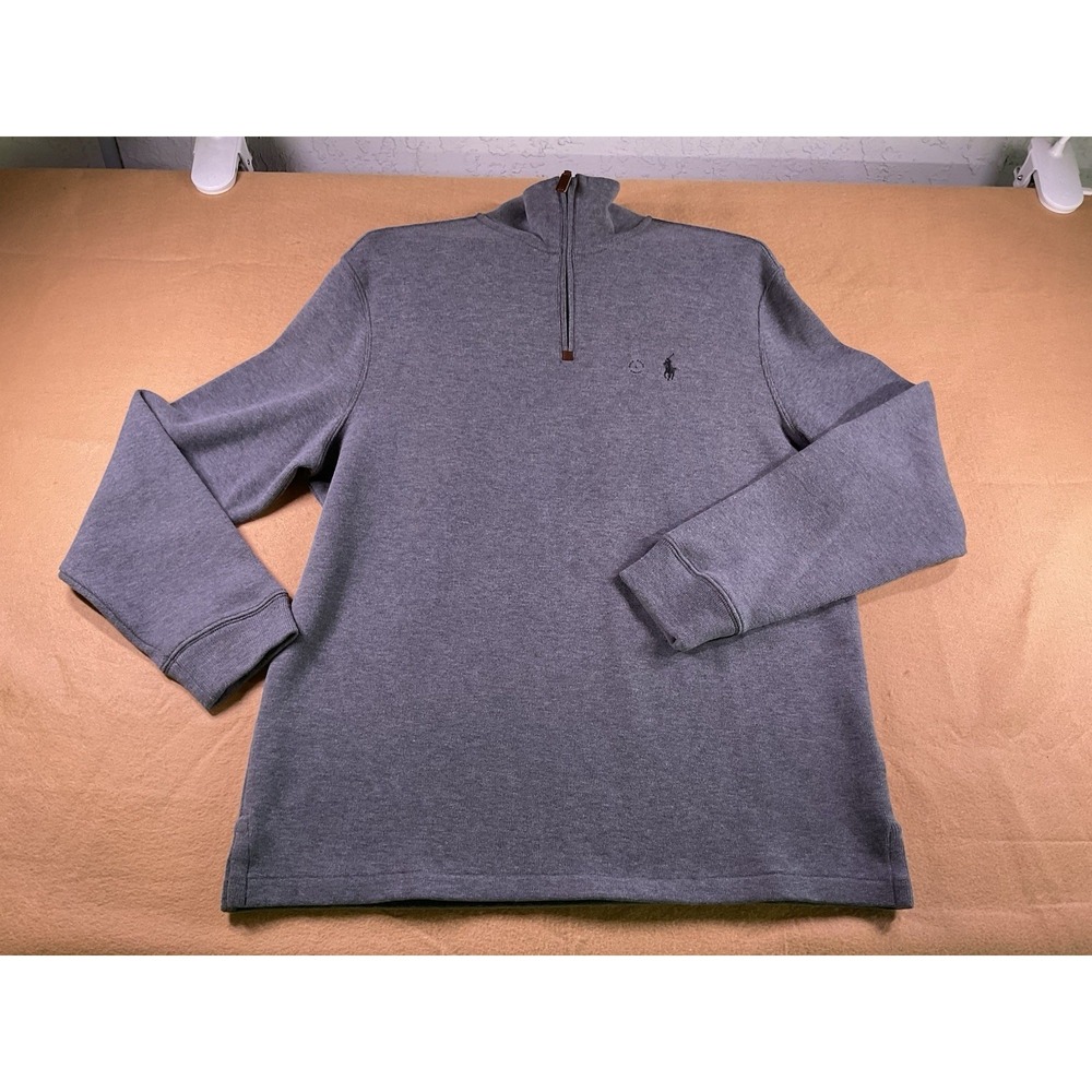Polo Ralph Lauren Mens Grey Quarter Zip Pullover Sweater Large 710635035068 NEW